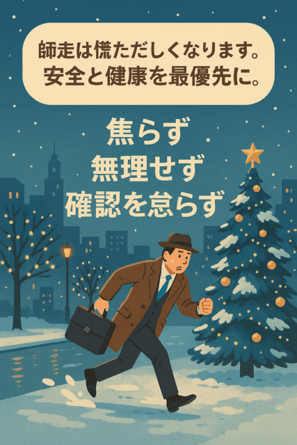 師走。安全と健康を最優先に!